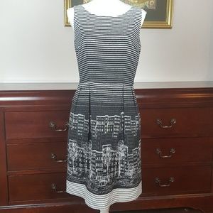 Suzi Chin for Maggy Boutique Cityscape Dress SZ 6